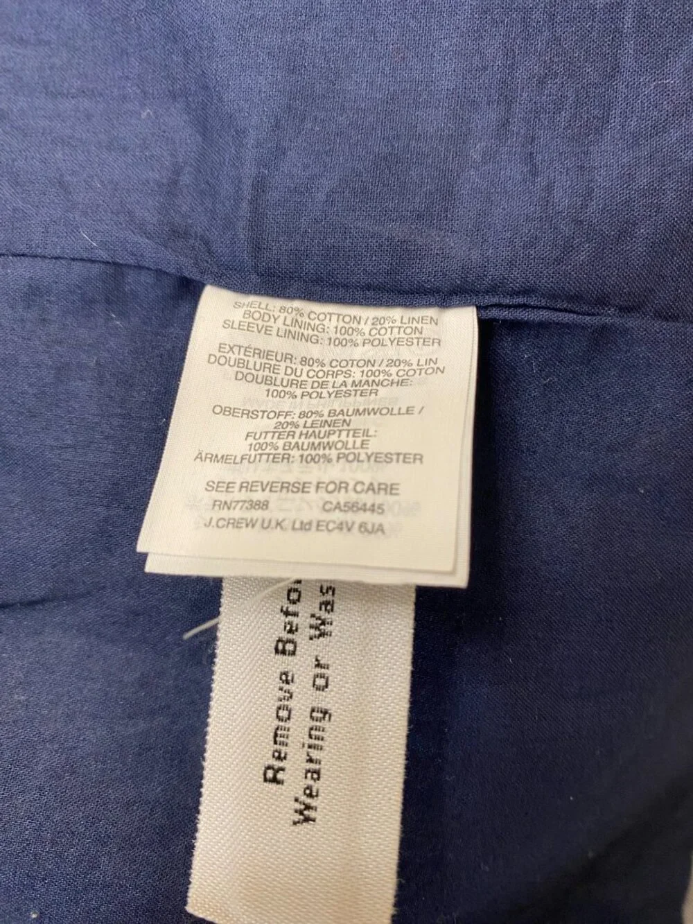 J. Crew Unstructured Shawl Collar Cotton Linen Blazer 10